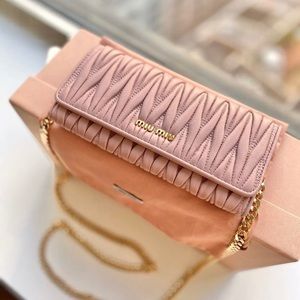Miu Miu Matelasse wallet on chain - excellent cond